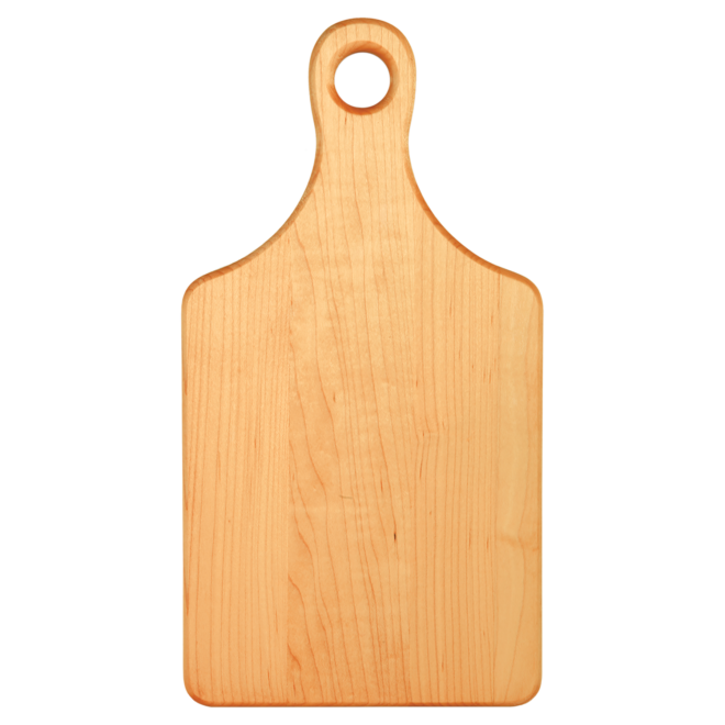 13.5" x 7" Maple Wood Paddle Shaped Cutting Board - Image 2