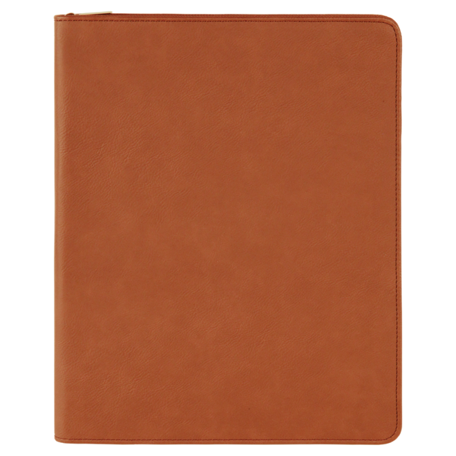 9.5" x 12" Rawhide Leatherette Portfolio with Zipper - Notepad Included - Image 2