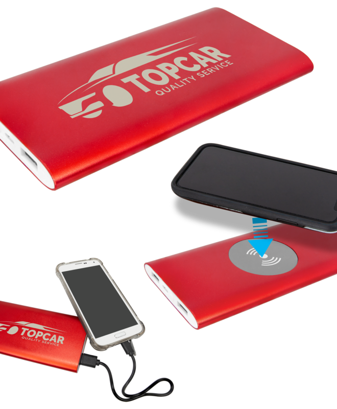 Premium Wireless Power Bank (Red)