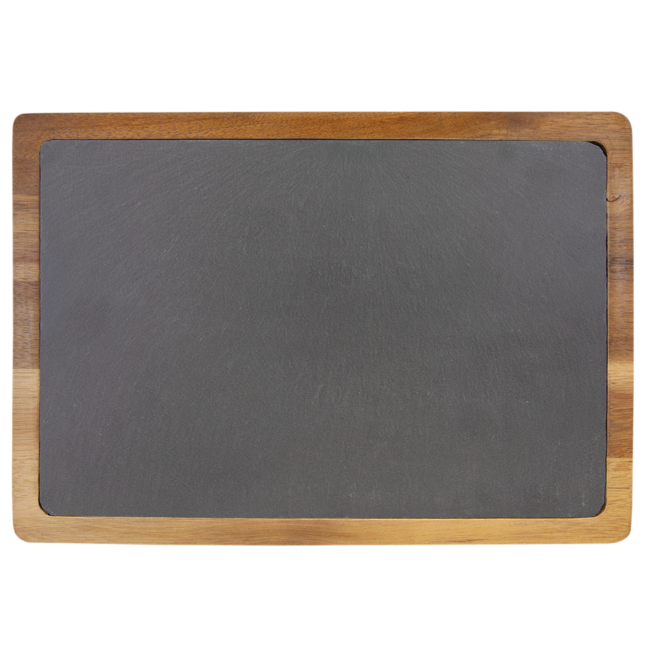13" x 9" Acacia Wood/Slate Cutting Board - Image 2
